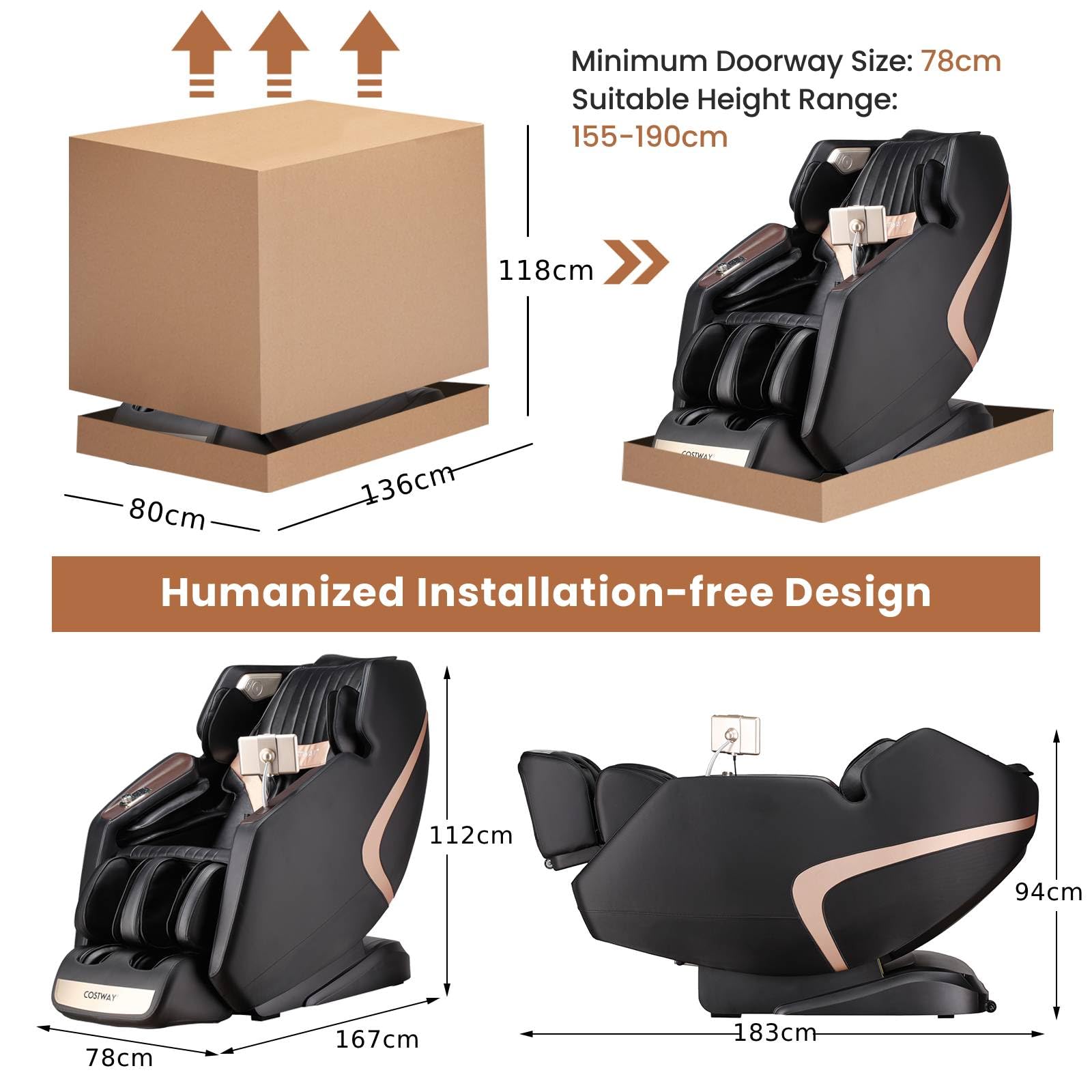 Costway Massage Chair For Home Electric Zero Gravity 3d Sl