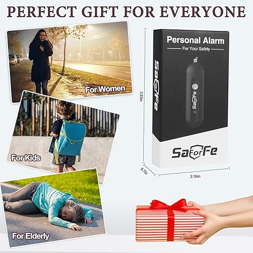Miniatura 6 de Alarma de seguridad personal  Alarma de seguridad recargable impermeable  Sirena extra fuerte de 140 dB y luz estroboscópica  Llavero de autodefensa