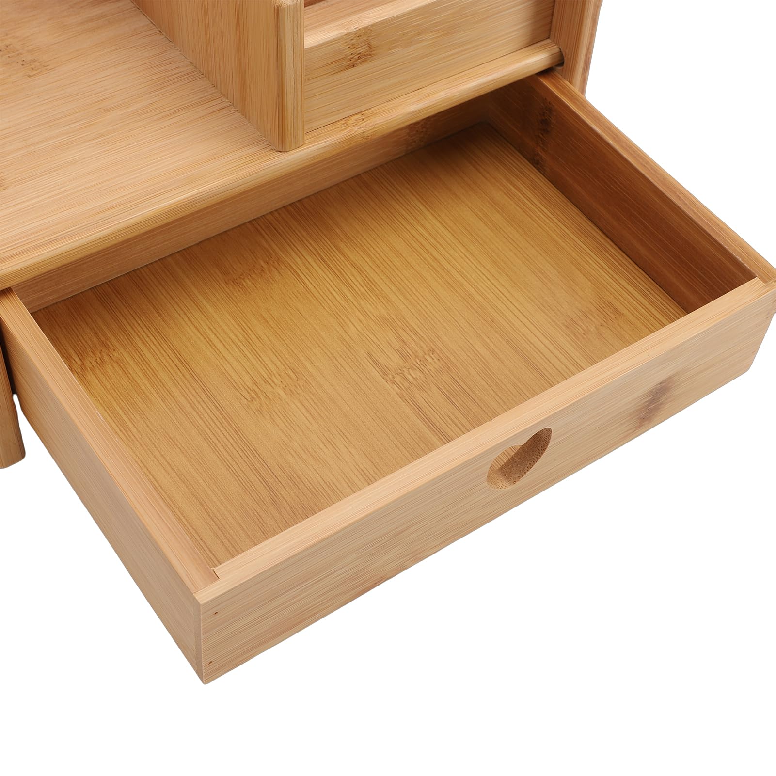 Tissting Organizzatore da Scrivania in Legno con Cassetto Multifunzione | Organizer Scrivania In Legno Con Cassetto Per Ufficio E Casa Ripone Telecomandi E Gioielli