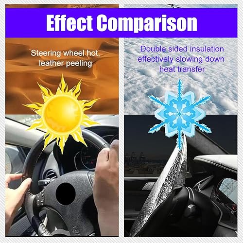 Miniatura 4 de Cubierta de parasol para volante, protector solar para volante, cubierta de sombra para volante de automóvil, protector interior de aluminio