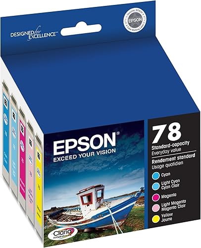 Miniatura 2 de EPSON Paquete combinado de cartuchos de 5 colores Claria de alta definición de capacidad estándar (T078920) funciona con Artisan 50, Photo R260,