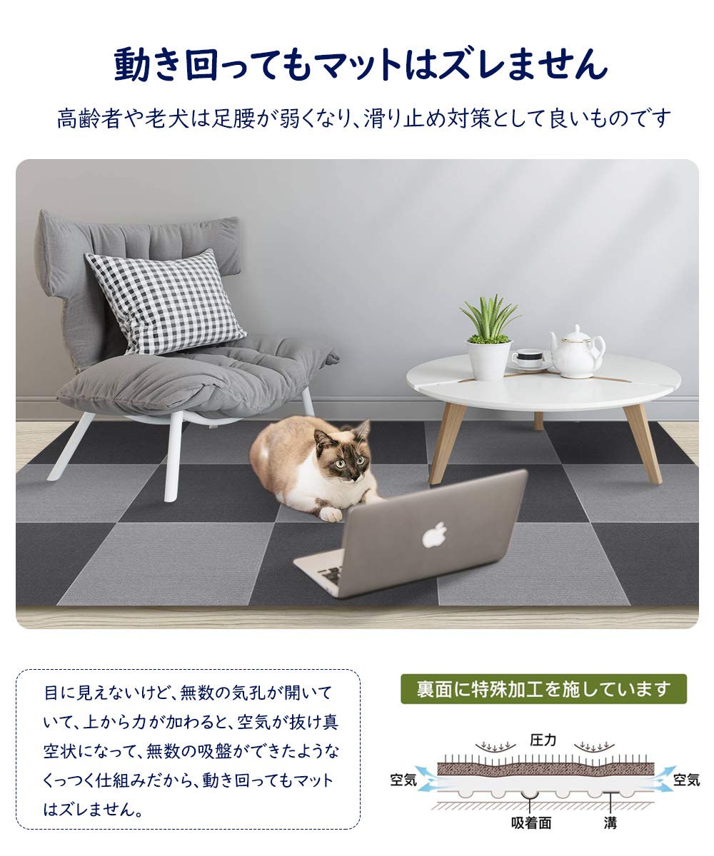 Amazon.co.jp: FUNHOO 【45*45cm 40枚 グレー濃淡】 大判 ジョイント