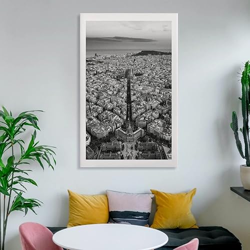 Miniatura 6 de Barcelona Matted Poster Print No 1, Barcelona Black And White Wall Art, Barcelona Wall Decor, Barcel Poster Decorative Painting Canvas Wall Art