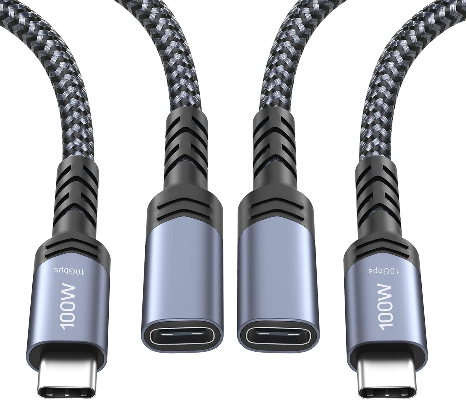USB C Extension Cable, 3.3Ft OKRAY 2Pack USBC 3.2 Extender 100W/10Gbps Fast Charging&Transfer Type C Male to C Female Cord Compatible for iPhone 16 15/MacBook Air M2 Pro/Samsung/PSVR2/Laptop/USB C Hub