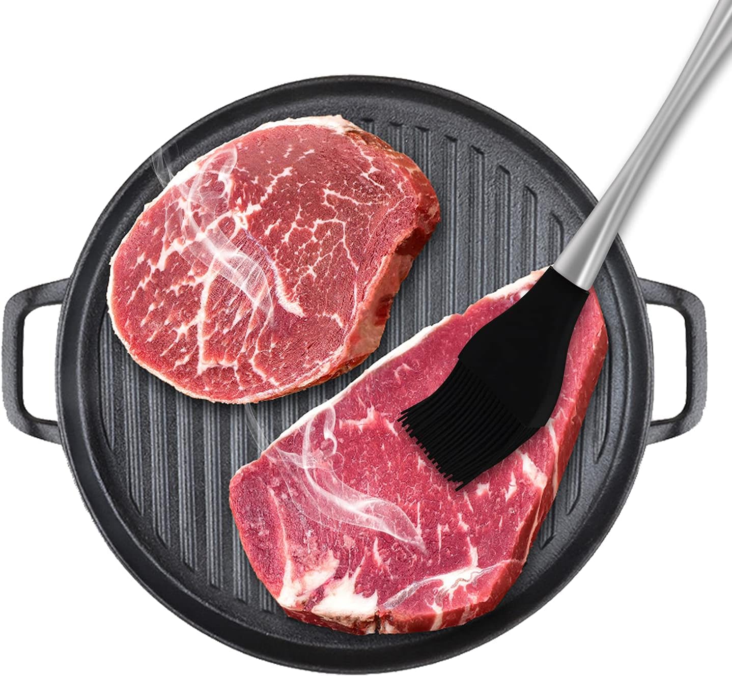 Busunny Basting Brush, BBQ Brush, Pastry Brush, with Silicone Bristles Head, cooking brush, 11.4 Inch Stainless Steel Hollow Long Handle for Kitchen Cooking Baking Grilling BBQ, Pastry. : Patio, Lawn & Garden