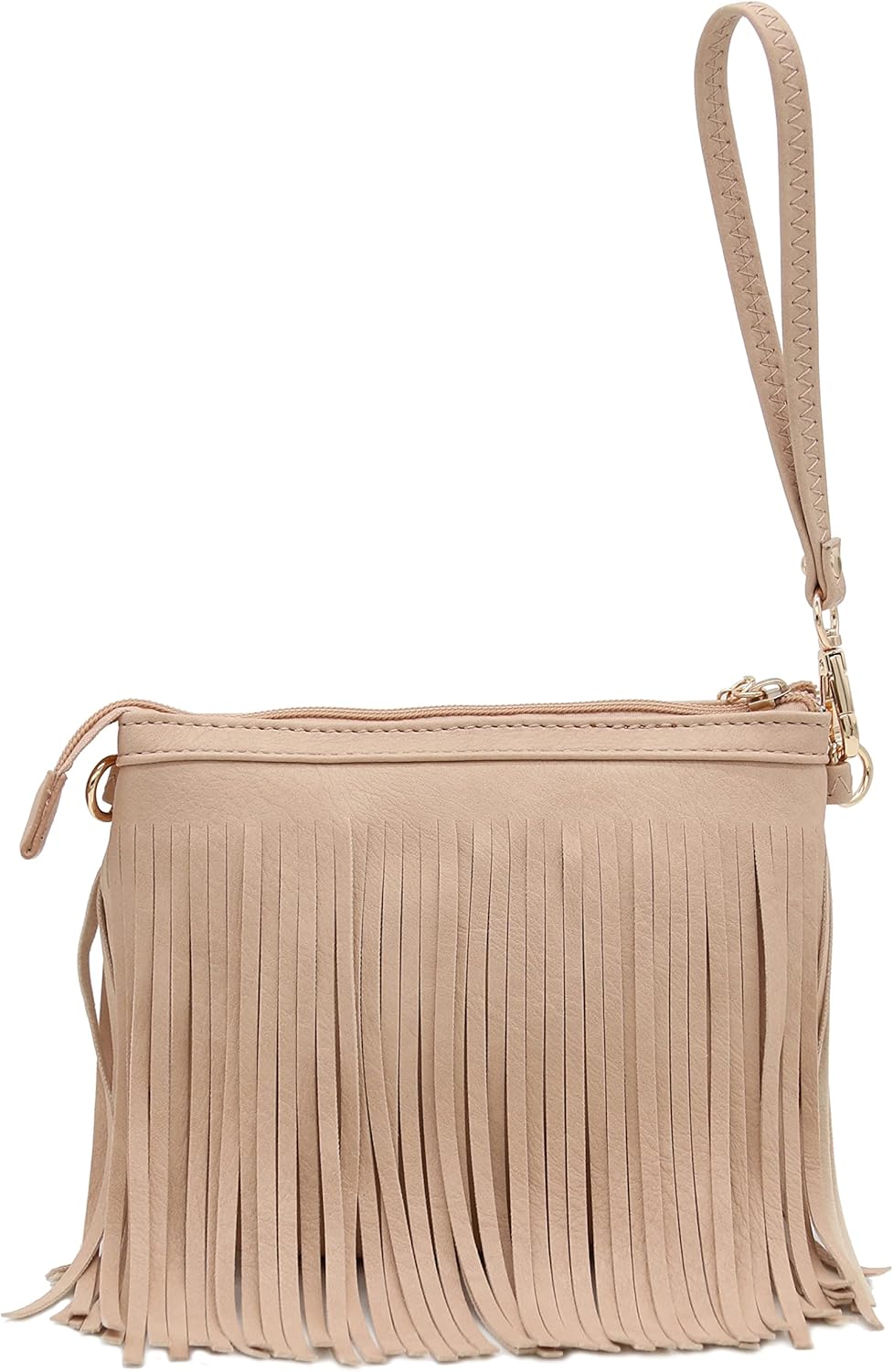 FashionPuzzle Small Fringe Crossbody Bag with Wrist Strap - Image 6