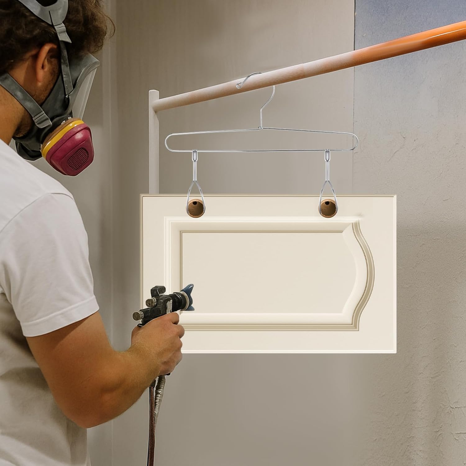 Beeveer 18 Pack Cabinet Door Painting Hanger Metal Painting Hanging Hooks Door Brackets No Drill Spray Drying Rack for Cabinet Spraying Panels Painter Tools DIY