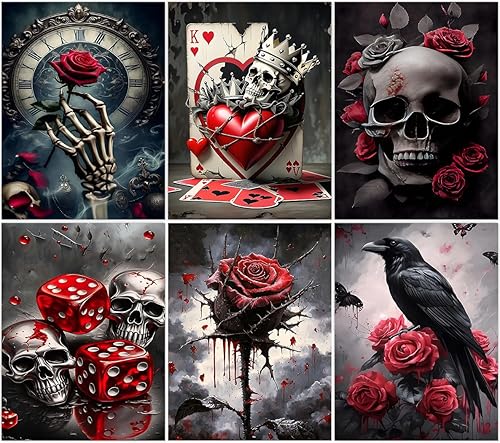 Miniatura 8 de MBNTJHT Paquete de 6 kits de pintura de diamantes de paisaje para adultos principiantes, kits de arte de diamantes de paisaje para adultos, pintura