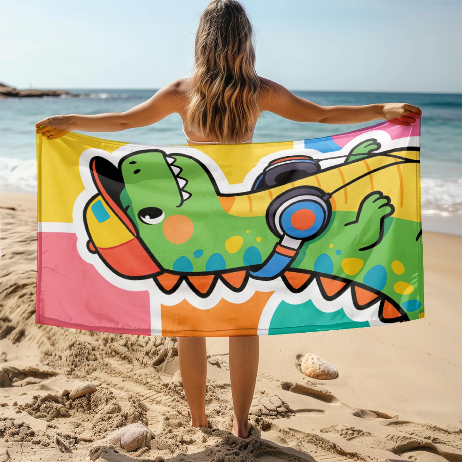 Fouta PlageLignes Rouges Bleues Modèle Surdimensionné avec Diverses Tailles, Respirante et Portable, Parfaite pour Voyages Sorties Piscine et Usage Extérieur Quotidien 90x160 cm