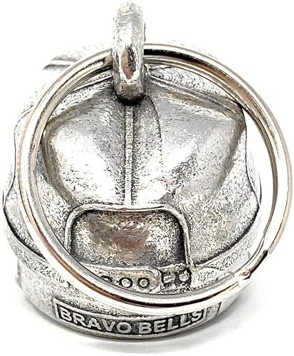 Miniatura 3 de Bravo Bells FTW Skull Hat Diamond Bell - Accesorio de campana de motociclista o llavero para buena suerte en la carretera, plateado
