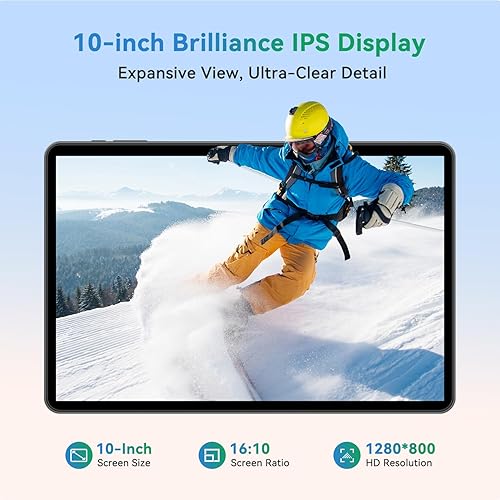 Miniatura 4 de Tablet Android de 10 pulgadas, tableta Android 15 2025 para niños y adultos, Octa-Core, 12 GB de RAM, 128 GB de almacenamiento, 1 TB expandible,