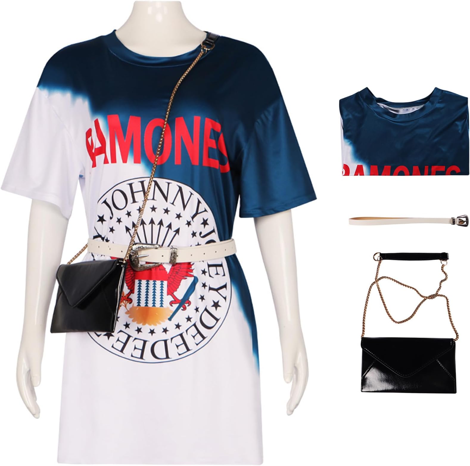 My Fault Costume Women Cosplay Movie Culpa mía Noah Outfit Casual T-shirt and Belt with Bag 3PCS Set for Adult Dress up Halloween Carnival Party Outfit