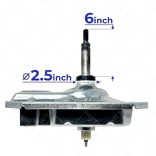 Miniatura 3 de W11454372 - Caja de engranajes para lavadoras Whirlpool Kenmore con eje de 5 3/16 pulgadas, sello de 2.52 pulgadas