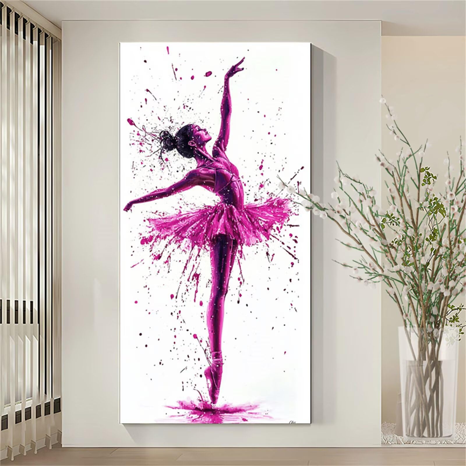Dipingere con i Numeri per Adulti Ragazza Paint by Numbers Kit Balletto DIY Hobby Creativi Adulti,Dipingi con i Numeri con Pennelli e Acrilico,Decorazione della Parete di Casa Regalo 160x80cm S-1039