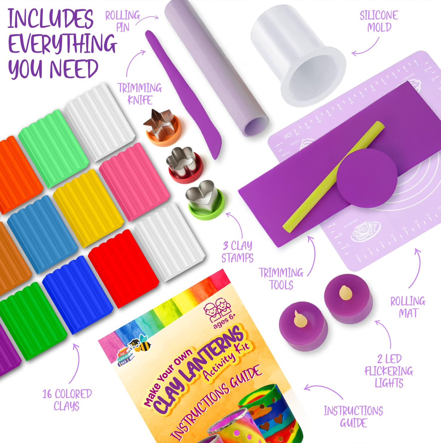 Light-Up Clay Lanterns Kit - DIY Arts & Crafts for Girls -2