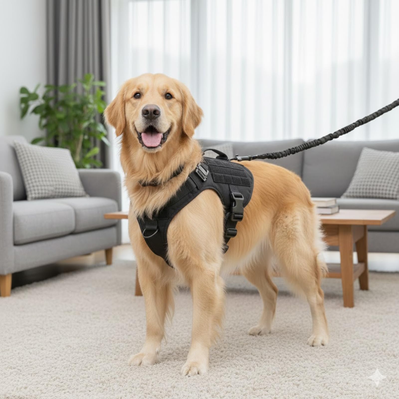 Set di pettorina guinzaglio e collare canino militare tattico - nylon resistente riflettente regolabile con due fibbie punti fissaggio multipli per l'allenamento il campeggio le attività