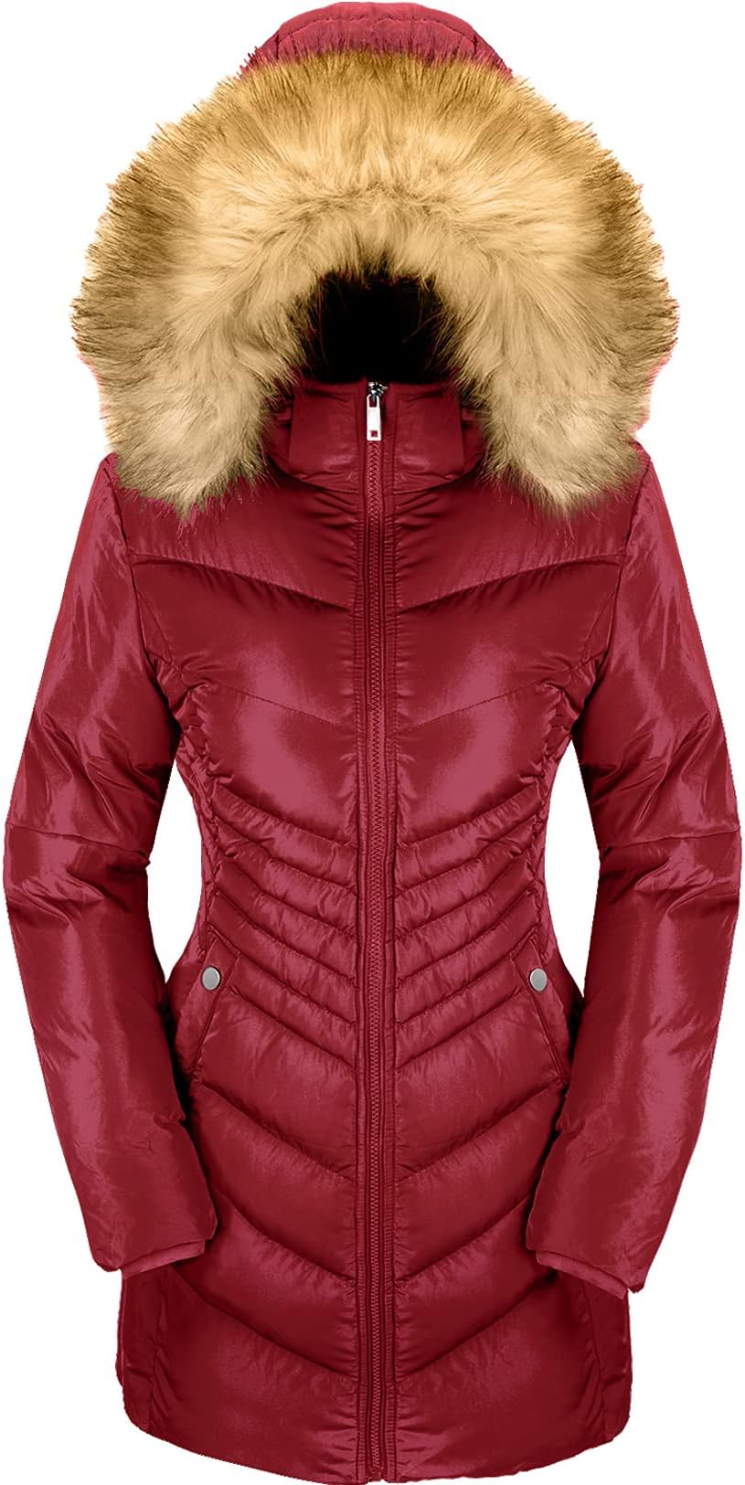 SzoryWomen's Down Jacket Winter Long Puffer Parka Coat with Removable Fur Hood