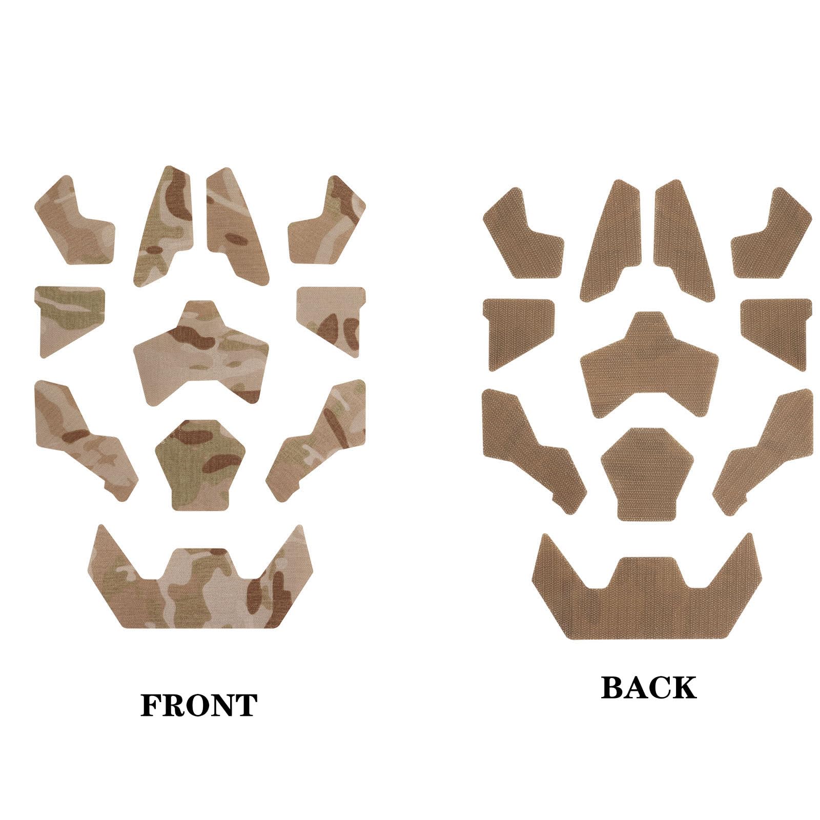 Universal Airsoft Helmet Decorative Sticker DIY Tactical Helmet 11Pcs/Set Helmet Patches Hook Fastener Sticky Helmets Magic Fixed Cable Military Army (CB CAMO)