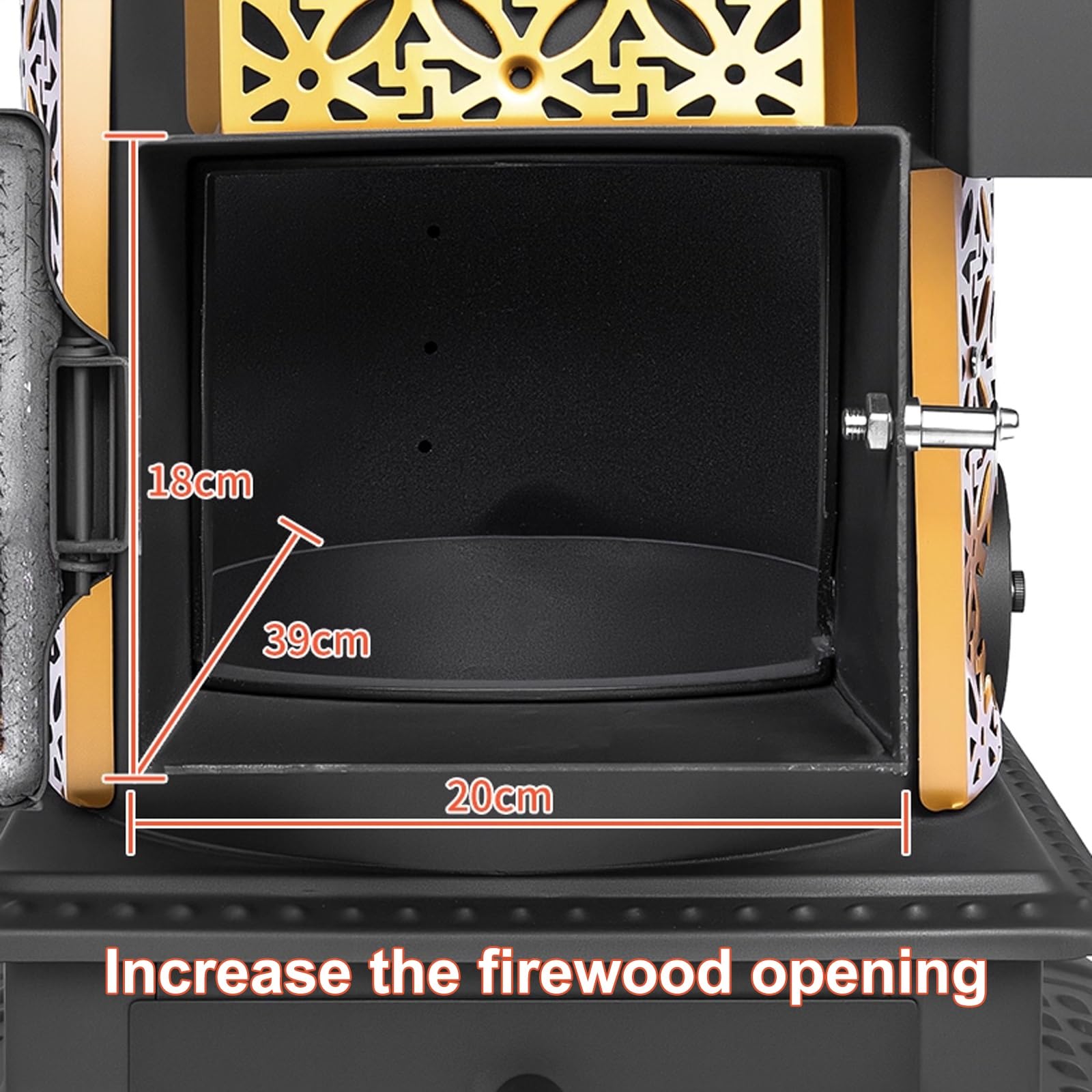 Fornello da Esterno Finestra di Ispezione Stufa a Gassificazione Senza Fumo Cucina a Legna con Forno e Piano Cottura Cassetto Raccoglicenere Adatto per Terrazze e Interni(B)