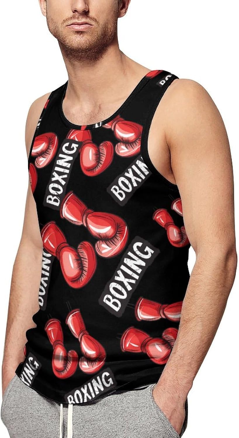 Funny Boxing Men's Tank Top Sleeveless Muscle Shirts Vest Beach T Shirts for Workout Gym