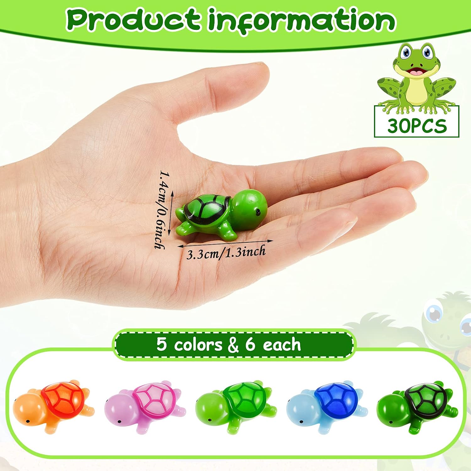 Jetec 30 Pcs Mini Resin Turtles Tiny Sea Turtle Animals Figures