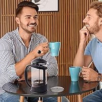 Vista 4 de Boao 18 paquetes de filtros de prensa francesa de repuesto para cafetería de malla para café francés, de acero inoxidable de 4 pulgadas