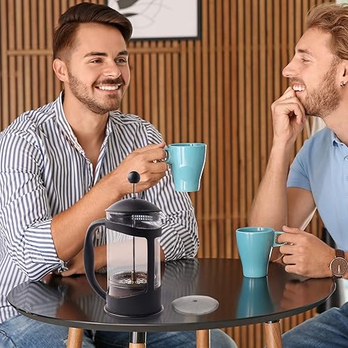 Miniatura 4 de Boao 6 paquetes de filtros de prensa francesa de repuesto para cafetería de malla para café francés, de acero inoxidable de 4 pulgadas,