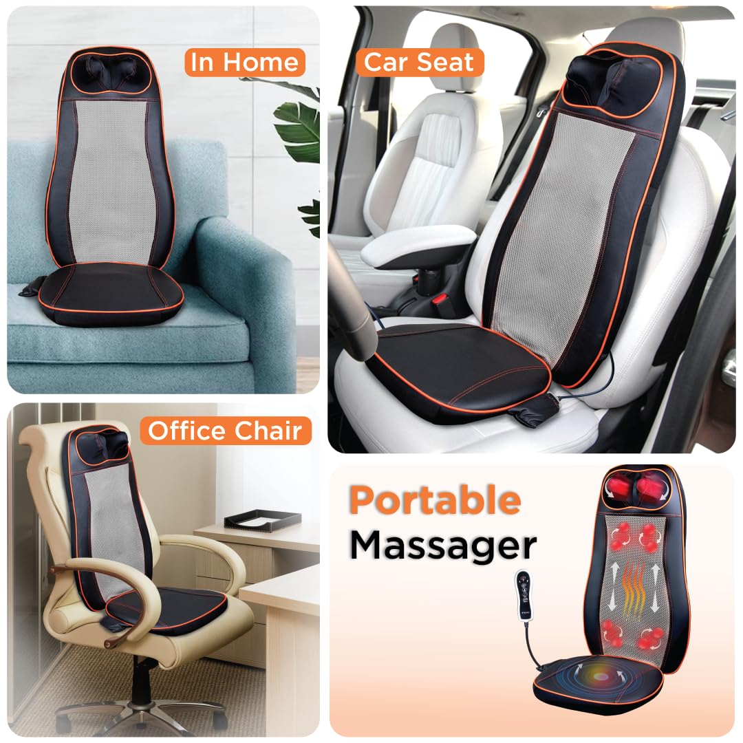 Vissco Back and Neck Relaxer, Electric Rolling Massager with Seat Vibration for Lower Back Pain - 3 Massage Programs (Black) Vissco Back and Neck Relaxer, Electric Rolling Massager with Seat Vibration for Lower Back Pain - 3 Massage Programs (Black)