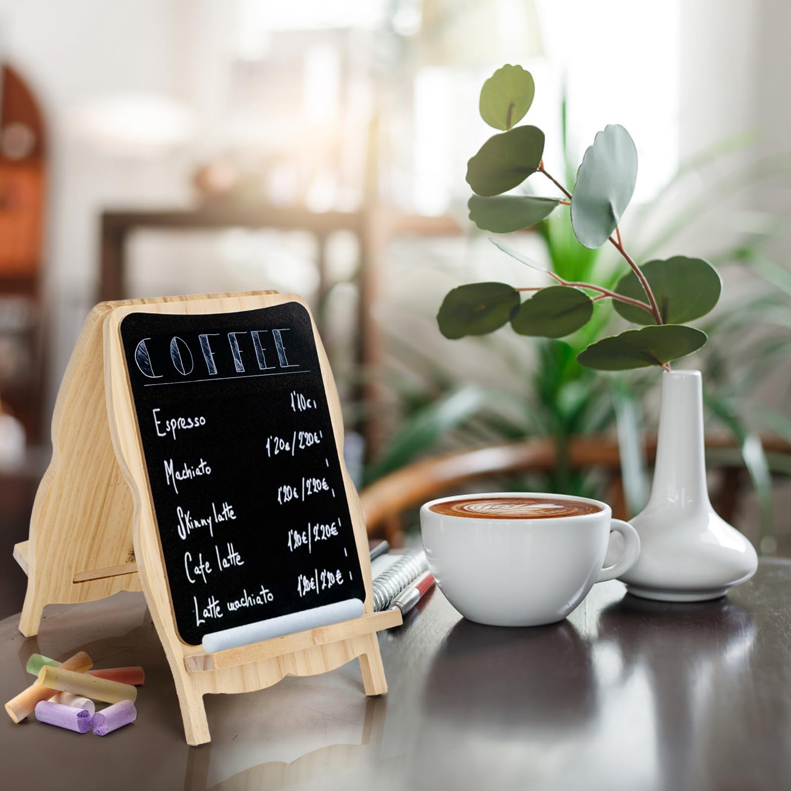 Tosnail Paquete de 2 letreros pequeños enmarcados de pizarra, pizarra de tiza de doble cara, tableros de anuncios decorativos, pizarra de madera rústica, tablero de menú pequeño para el hogar, cocina