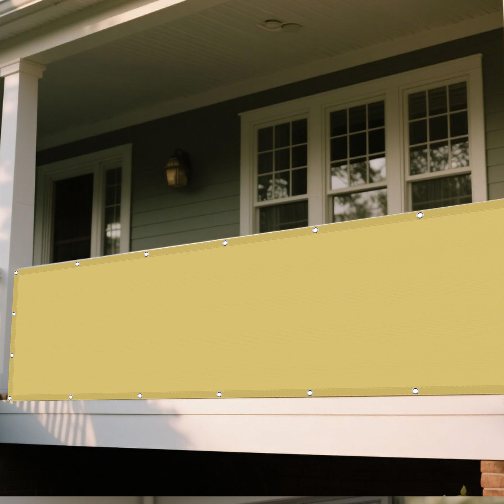 Voile d'ombrage pour jardin bâche jaune sable décorative terrasse et balcon