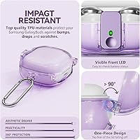 Vista 4 de Inesore Funda para Samsung Galaxy Buds FE/Galaxy Buds 2/Pro/Galaxy Buds Live, con carcasa de bloqueo de seguridad, accesorios con llavero/correa