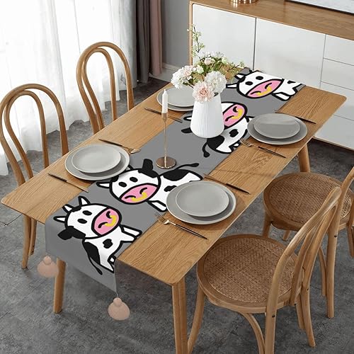 Cute Cow Christmas Table Runner,Holiday Table Runner - Amplifying Your Dining Atmosphere