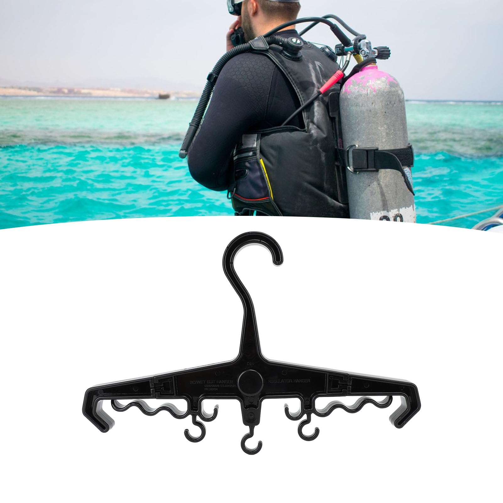 KIMISS Cintre BCD multifonction pour rangement de matériel de plongée durable, ergonomique et portable, idéal pour les amateurs de voyage et de sports nautiques