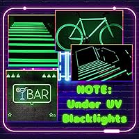 Vista 5 de 6 rollos de cinta de tela Gaffer de neón, 6 colores de cinta reactiva con luz negra UV, fluorescente UV que brilla en la oscuridad, cinta adhesiva