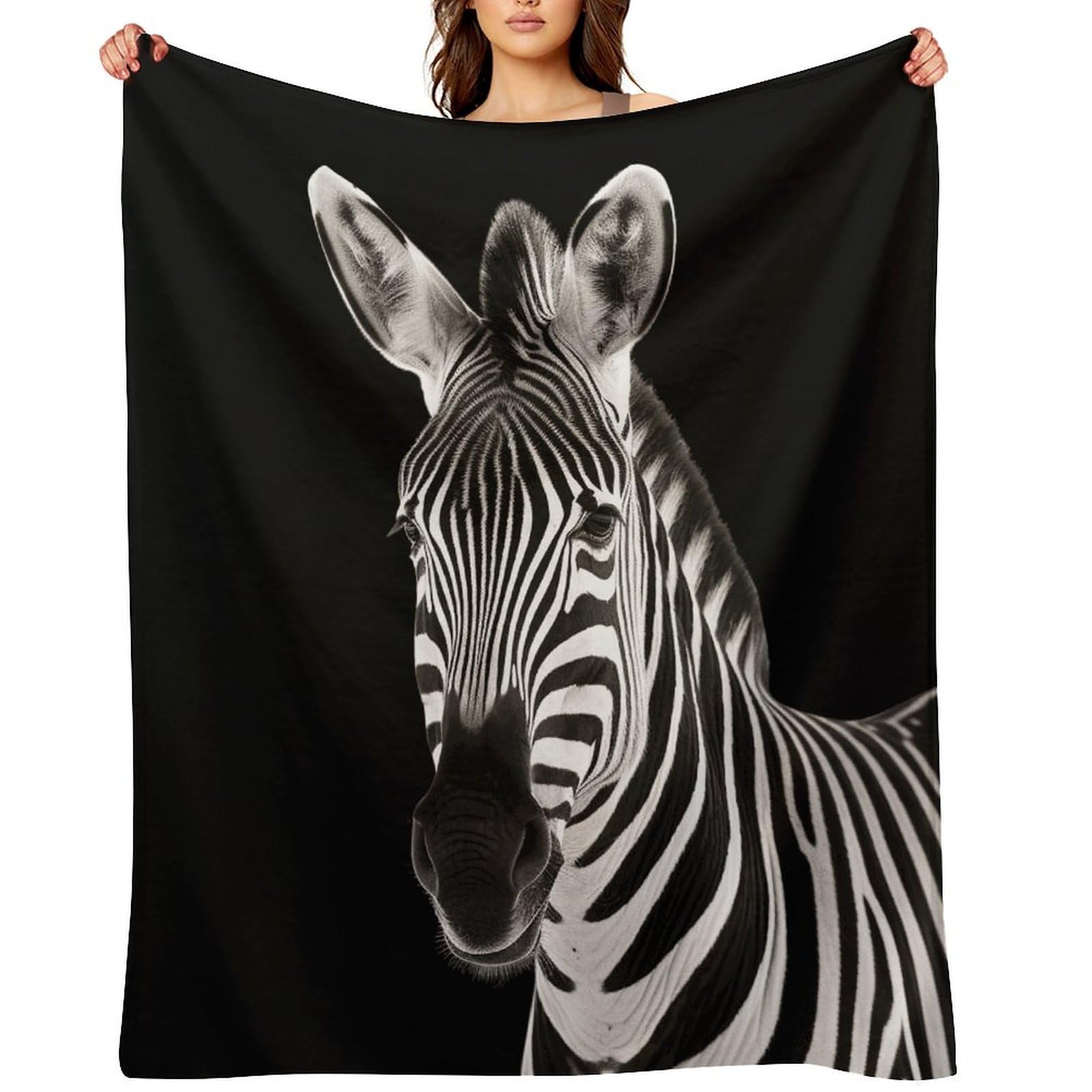Flannel Zebra Throw Blanket for Couch Super Soft Fuzzy Cozy Flannel Blankets No Shed No Pilling FAnti-Static Winter Bed Blanket Decorative and Giftable Blankets