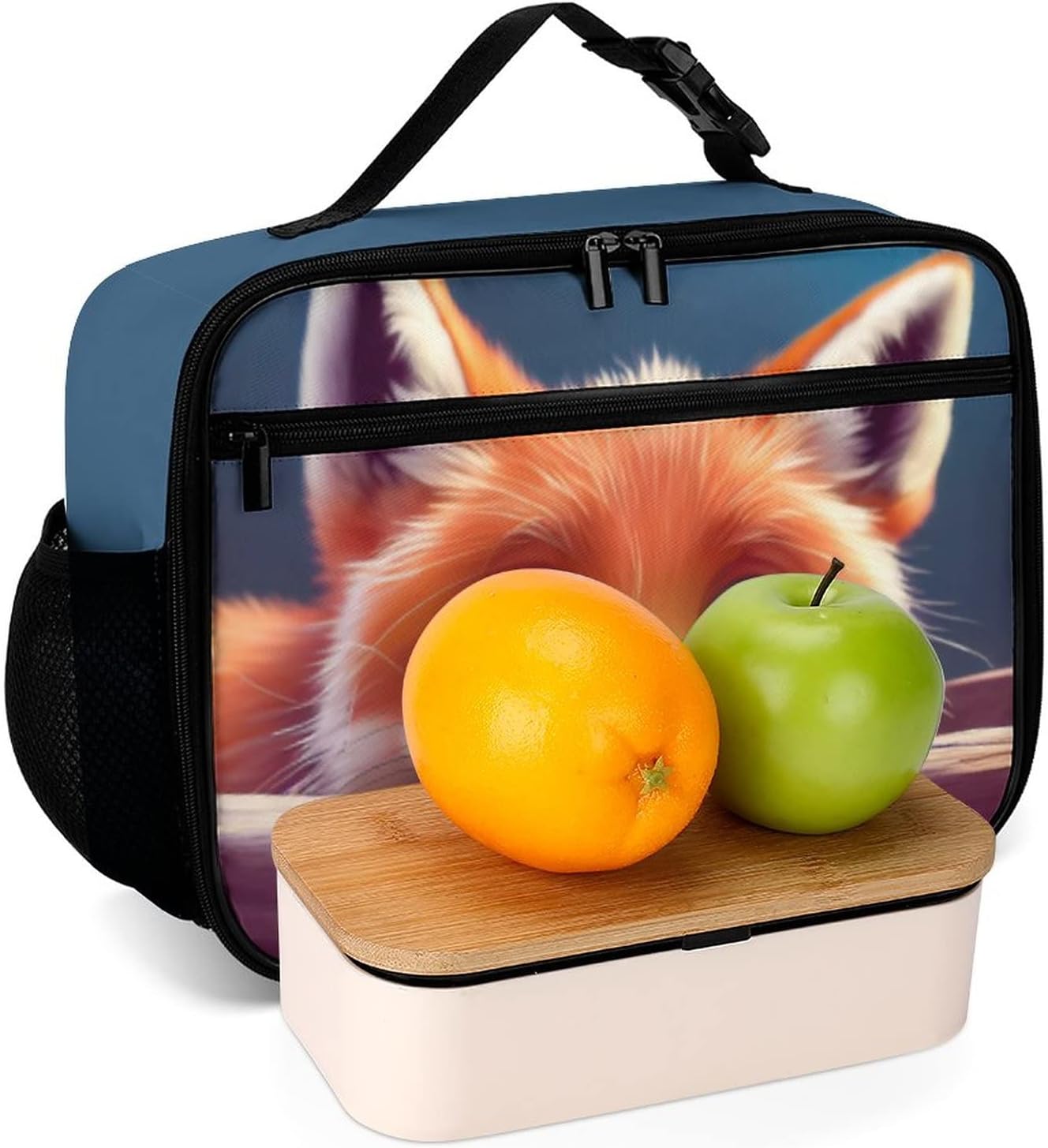 Cute Fox Reusable Lunch Box Insulated Lunch Bag Cooler Bag Lunchbox Meal Food Container Tote Bag for Women Kids Girls Boy School Camping Hiking Picnic Beach Travel - Image 6