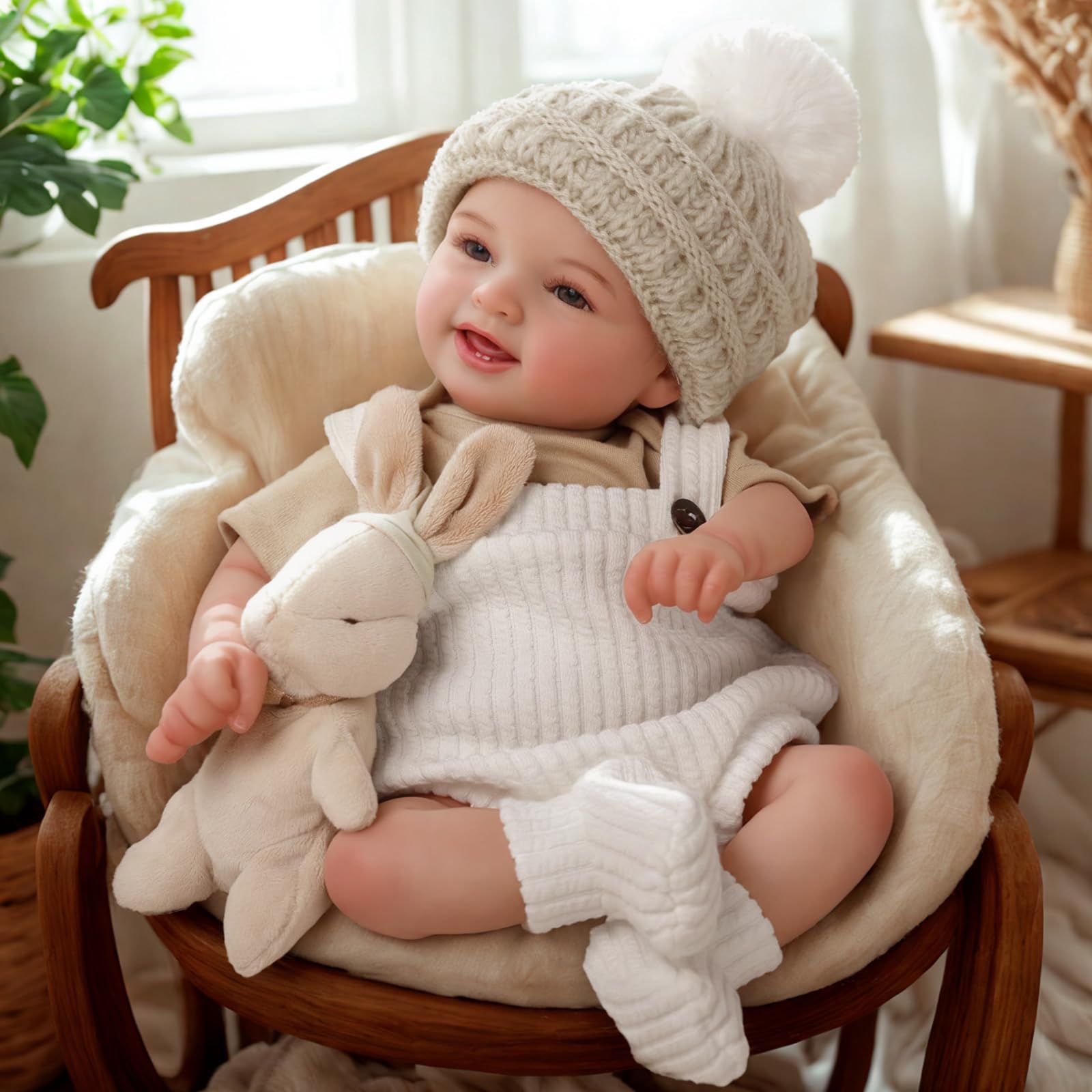 BABESIDE Reborn-Baby Dolls 17 Pulgadas MIA Realista Reborn Bebé Muñecas Niña con Lindo Cuerpo Suave Dulce Sonrisala Vida Real Baby Doll Detalles de la Piel Reallife