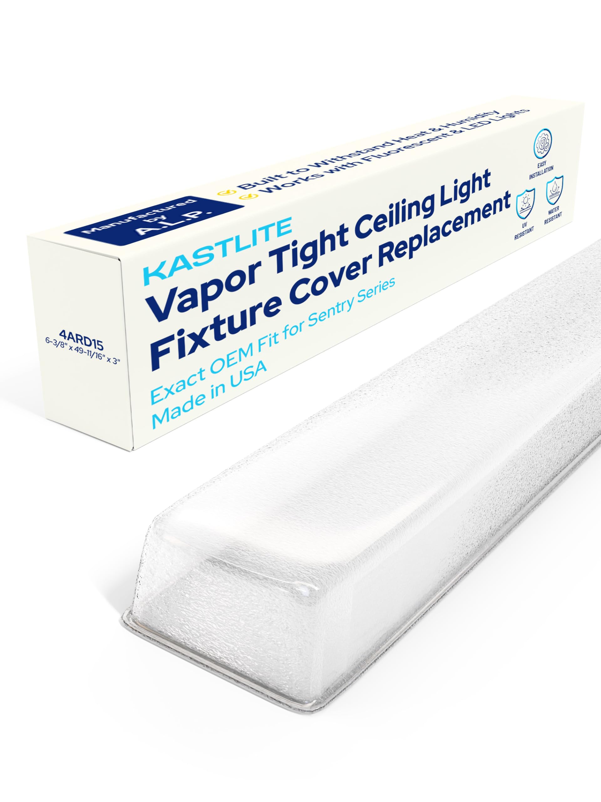 KASTLITE Vapor Tight Fixture Lens Cover Replacement, 4ARD15, 4-Pack