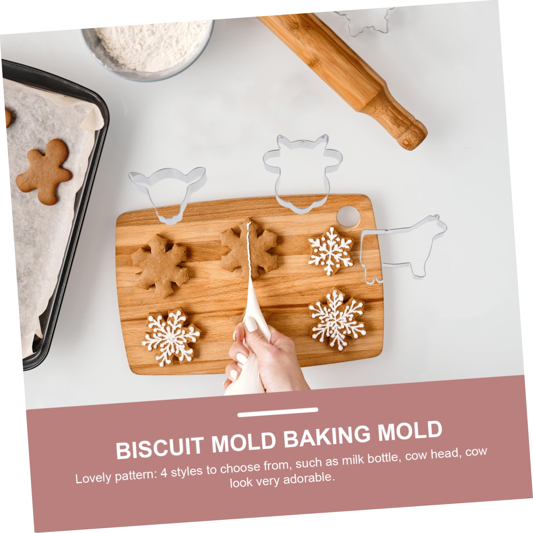Zerodeko 48pièces Emporte Acier Inoxydable Pour Biscuits Animaux Moules à Gâteaux Et Biscuits Tête De Vache Tête De Taureau Bouteille De Lait