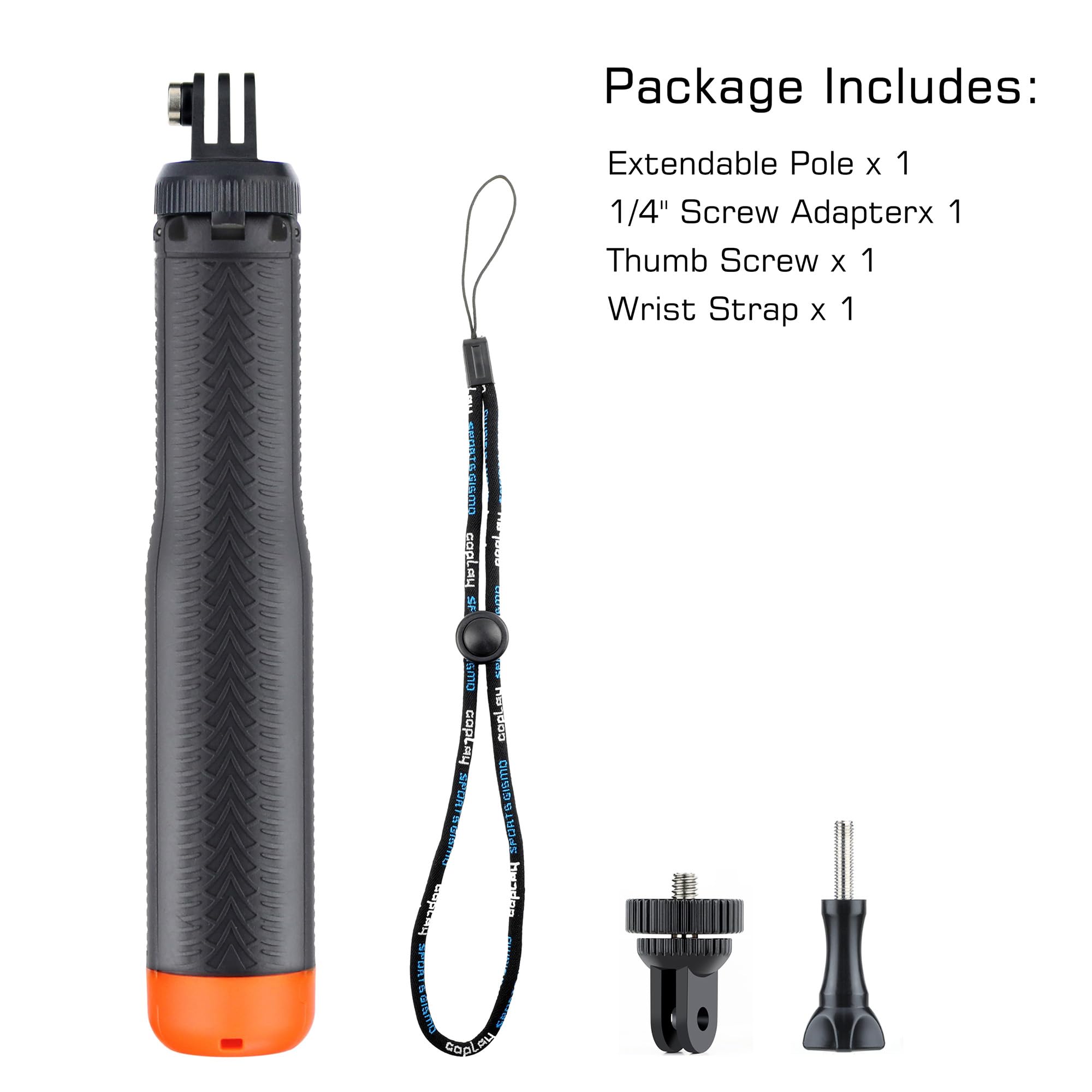 GEPULY Bastone galleggiante per selfie, impugnatura subacquea per GoPro Hero 13 12 11 10 9 8 7 6 5 4 3 Fusion, Max, la maggior parte delle action cam, 4-in-1 impermeabile stick stick pole treppiede