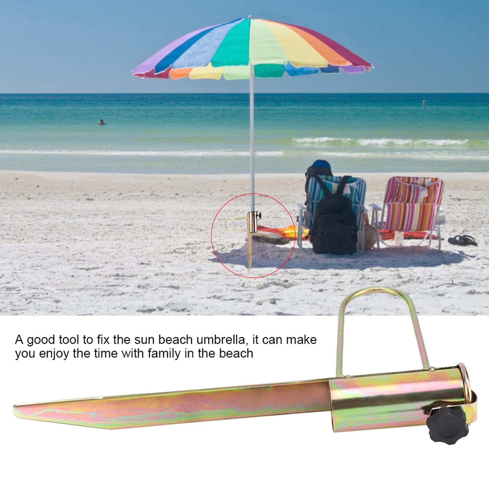 QANYEGN 1Pcs Sun Beach Umbrella Holder, Iron Umbrella Parasol Anchor, Patio Umbrella Stand for Patio, Beach, Parasol, Garden, Fishing