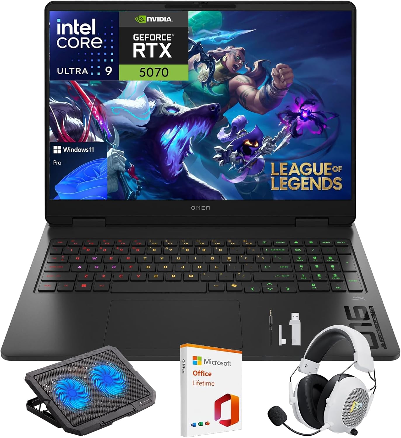 HP OMEN 16 Slim Gaming Laptop, 16" 144Hz 2K Display, Intel Core Ultra 9 285H, NVIDIA GeForce RTX 5070, 32GB DDR5 RAM, 1TB SSD, Wi-Fi 6E, RGB Backlit, Win 11 Pro, w/Mytrix Accessory & Lifetime Office