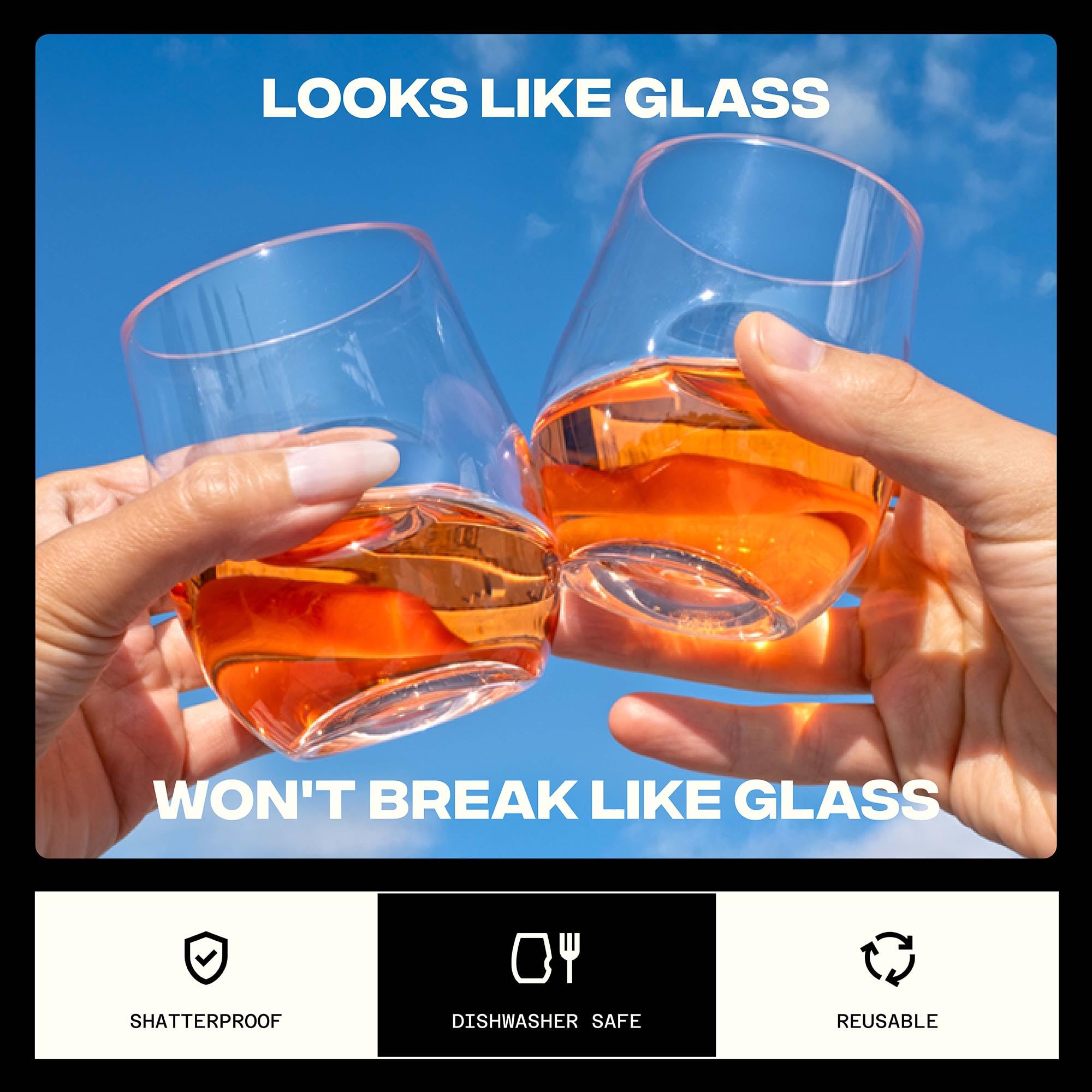 GOVINO Stemless Wine Glasses - Durable & Reusable -3