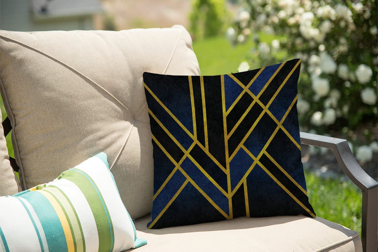 Amazon.co.jp: 幾何学模様 クッションカバー 18 x 18インチ 抽象的