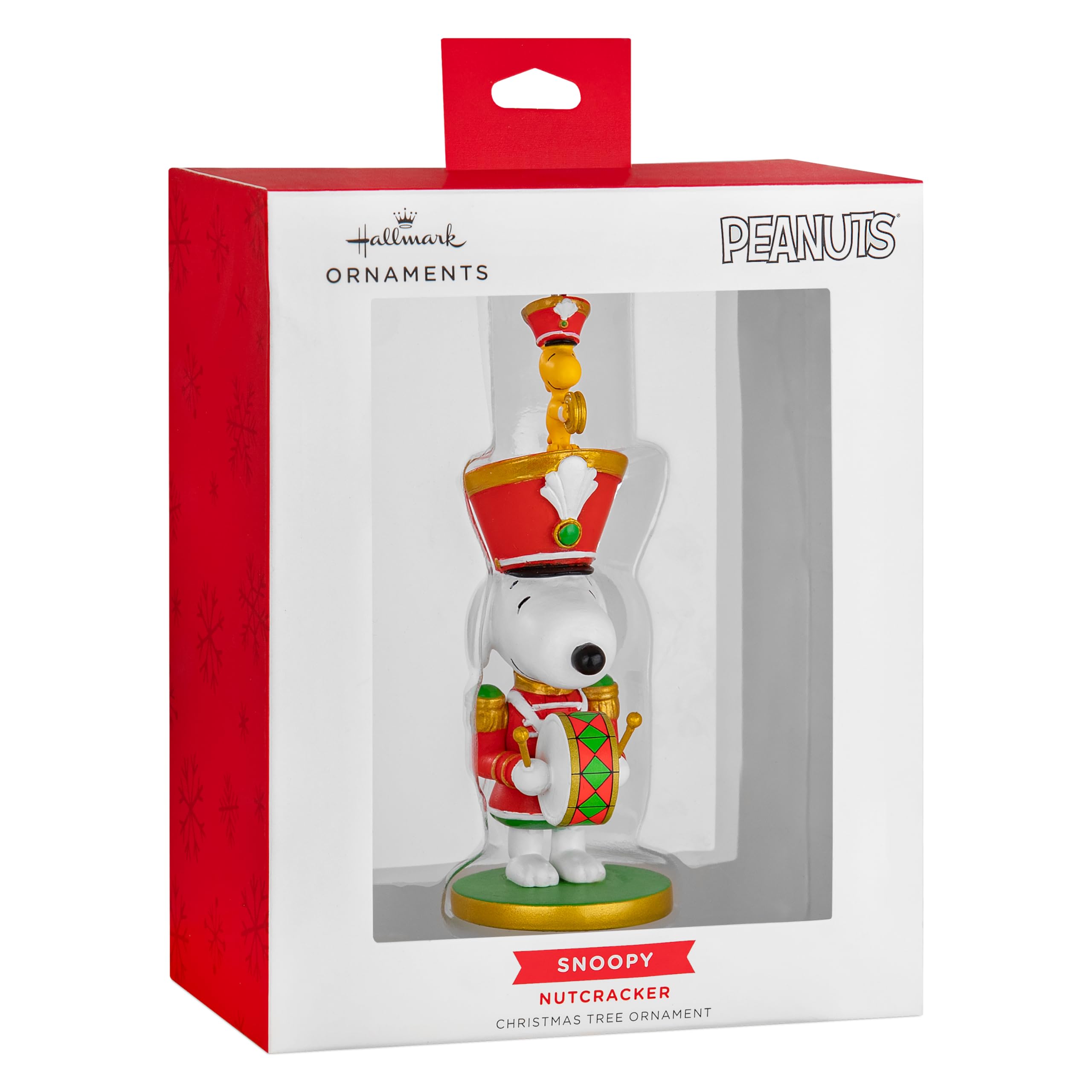 Hallmark Snoopy Adorno de Cascanueces, Decoración de Árbol, Peanuts, Coleccionable, Rojo, Blanco