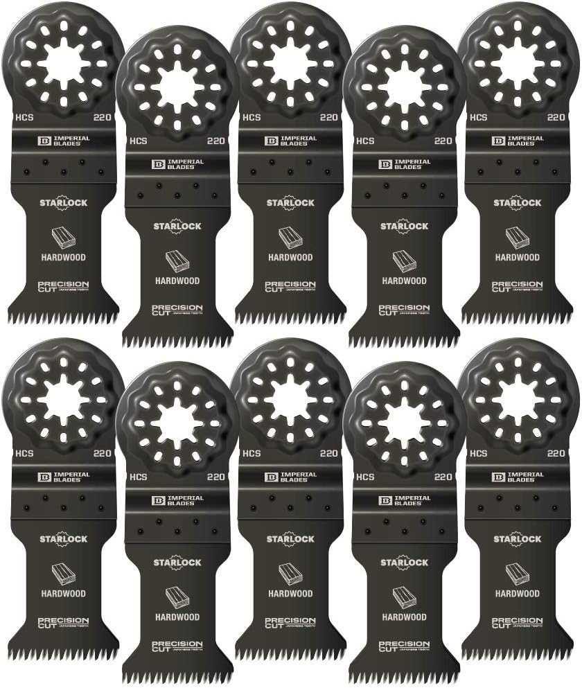 Imperial Blades IBSL220-10 Starlock 1-3/8" Japanese Tooth Hardwood Blade, 10PC, Multi