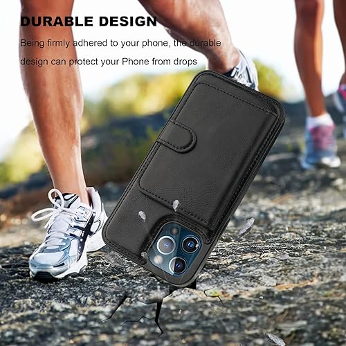 Miniatura 32 de Bocasal Funda tipo cartera para iPhone 13 Pro Max compatible con MagSafe magnético RFID bloqueo desmontable de piel sintética de alta calidad