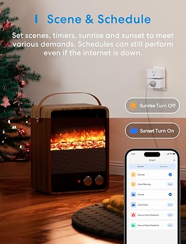 Miniatura 4 de Meross Smart Plug Mini - Compatible con Apple HomeKit, Siri, Alexa, control de aplicaciones, temporizador, 15 A y WiFi fiable, no necesita