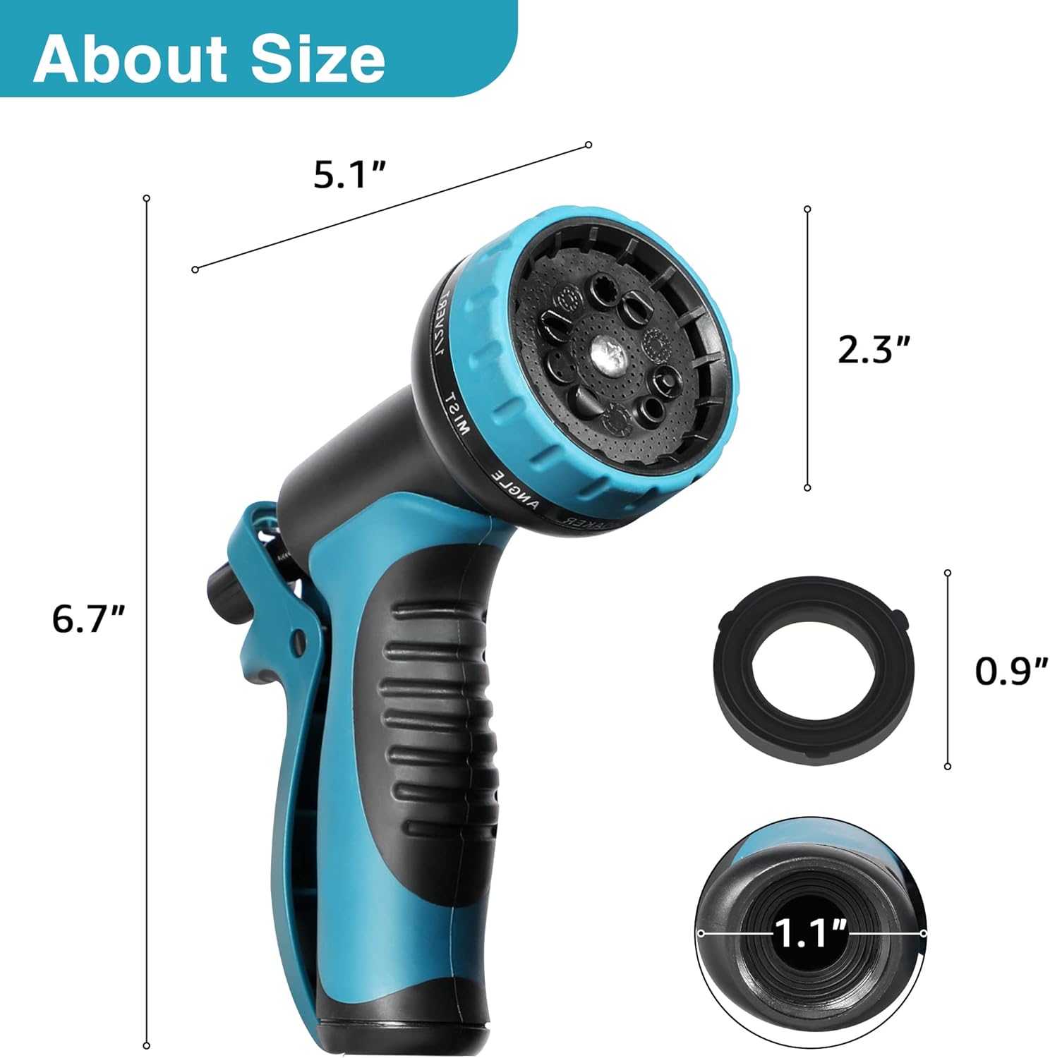 Garden Hose 50 Feet Water Hose Nozzle with 50 FT Pipe, Car Wash Hose with Solid Brass Connector, Leakproof Lightweight Collapsible Pipe 50 foot for Watering,Washing,Cleaning : Patio, Lawn & Garden