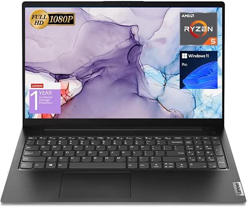 Lenovo V15 Laptop, 15.6" FHD Display, AMD Ryzen 5 5500U